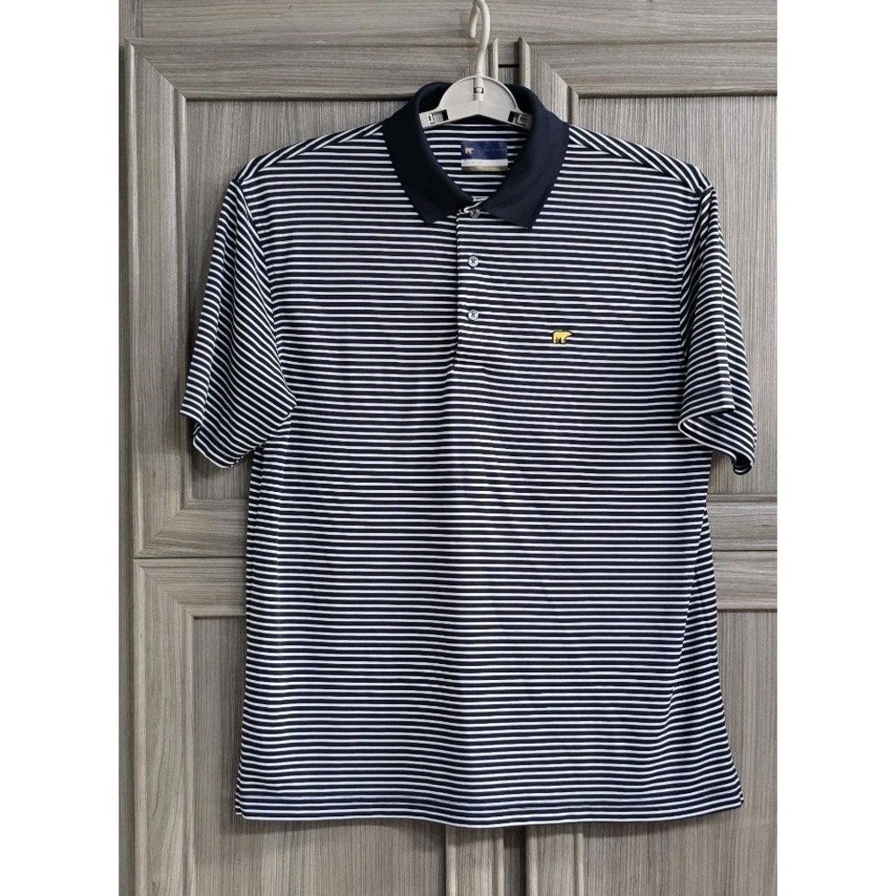 Jack‎ Nicholas Golf Polo Shirt Size Large Navy Color With White Stripes StayDri